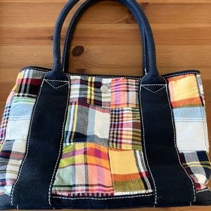 J crew madras tote/purse